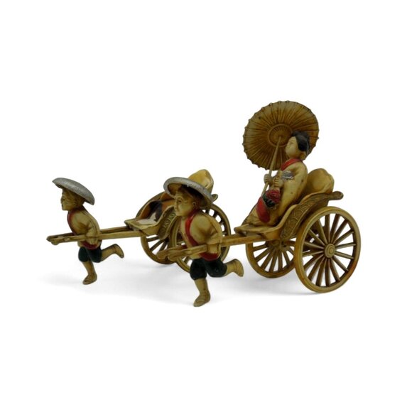 JAPANESE RICKSHAW Figurines Woman and Driver Figure Japan Vintage - As Is - Picture 5 of 10